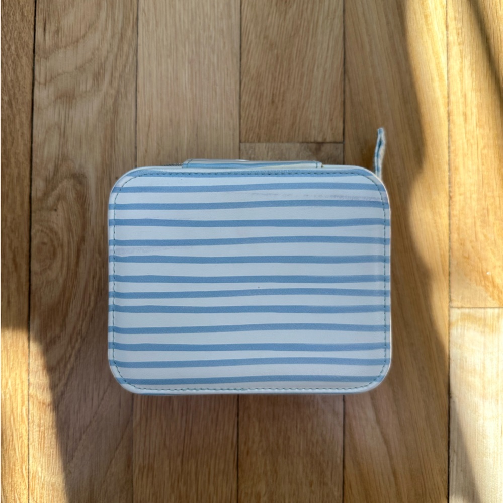 Blue and White Striped Pouch